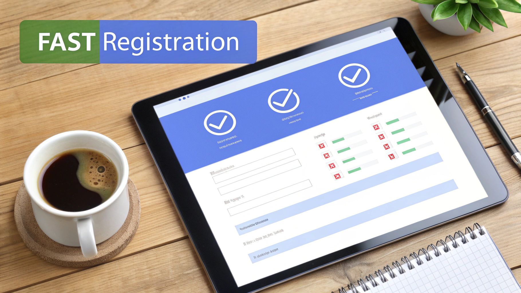 A person working on a laptop in a clean, modern office, looking relieved and successful