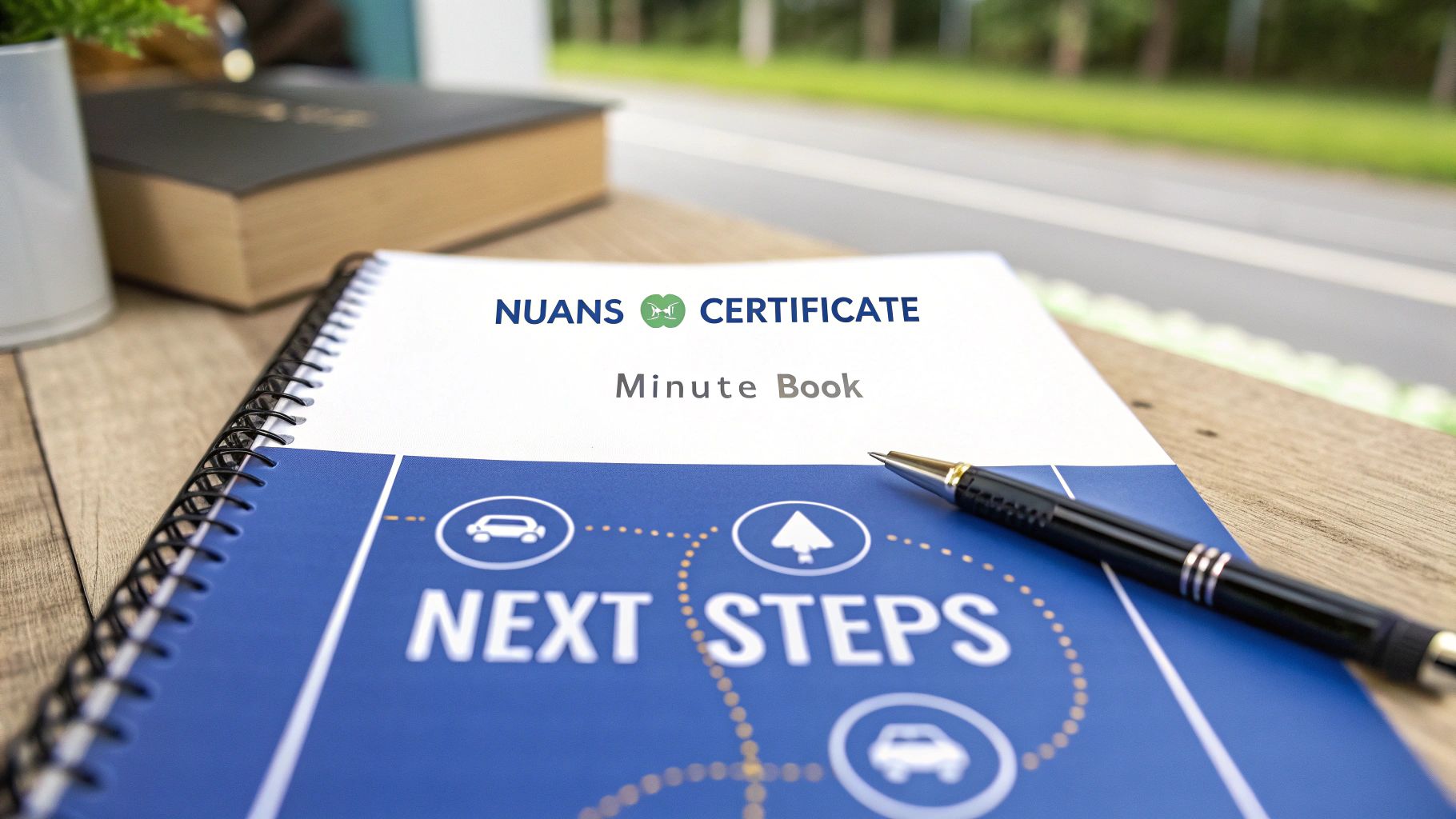 A person at a desk looking at a laptop and a checklist, symbolizing the post-incorporation steps.