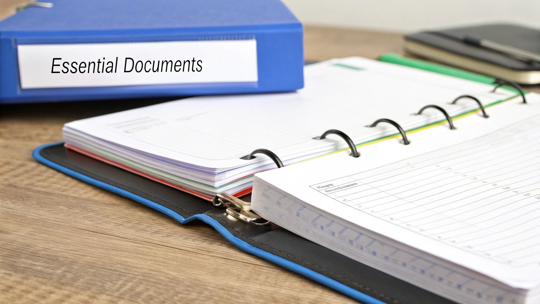 A person examining documents from a corporate minute book, emphasizing the importance of key legal records.