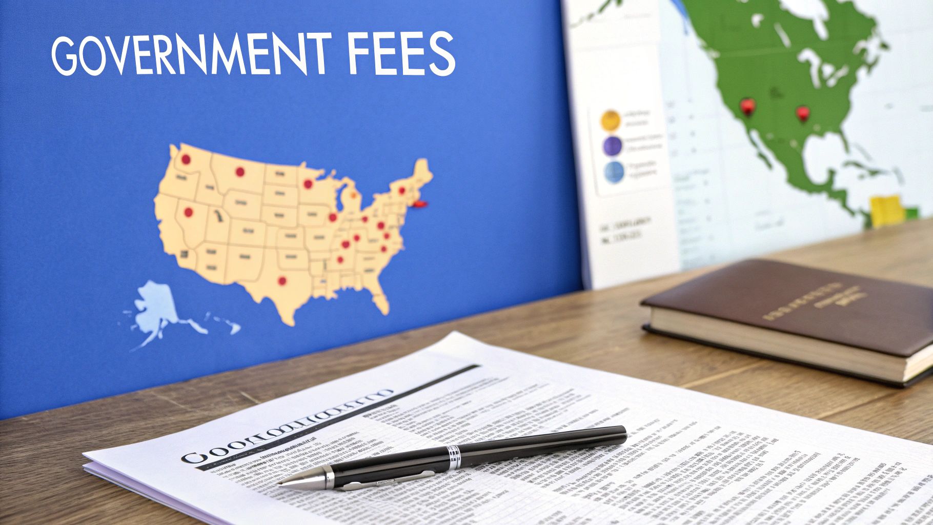 A sleek, modern government building, representing the official source of incorporation fees.