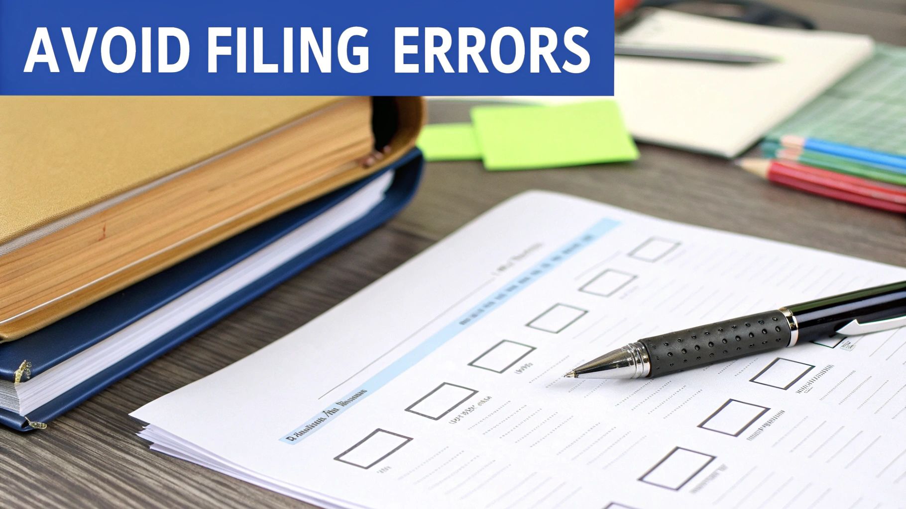 An image showing a person looking concerned while reviewing paperwork, symbolizing the stress of tax filing mistakes.