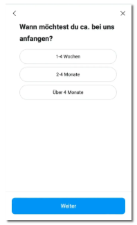 Beispiel eines Bewerbungs-Formulars für Kitas auf Facebook und Instagram