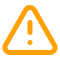 Warning symbol icon with an exclamation mark inside a triangle.