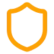 Shield outline graphic, symbolizing security or protection.