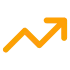 Upward trending graph with arrow, symbolizing growth or progress.