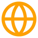 Globe graphic, representing the internet or global reach.