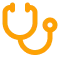 Stylized stethoscope icon, representing medical examination and healthcare services.
