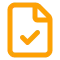 Vector icon representing a document with a checkmark.