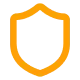 Shield outline representing security or protection.