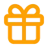 Vector graphic of a gift box with a bow, representing gifts or presents.