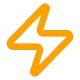 Vector graphic of a lightning bolt, symbolizing energy or speed.