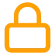 Vector graphic of a padlock, symbolizing security or locking.