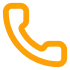 Vector graphic of a telephone handset, symbolizing calls or contact.