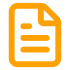 Orange document icon with a folded corner on a transparent background.