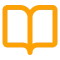 Orange icon of an open book with two visible pages.