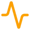 Orange and gray stylized heartbeat or pulse line icon.