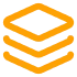 Orange and black open book icon with stylized pages.
