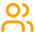 Orange and gray stylized heartbeat or pulse line icon.