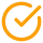 Orange circular arrow with a gray square at the start, symbolizing reload or refresh.