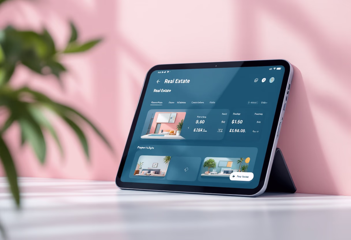 image of real estate app on a mobile device (for a real estate tech)