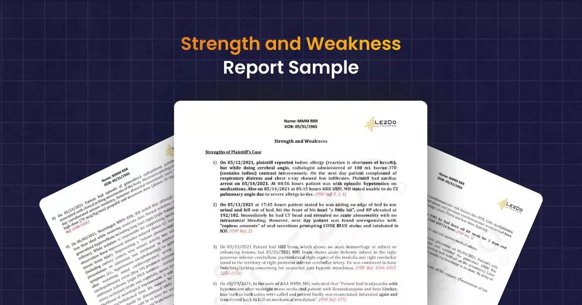 Strength and Weakness Report Sample