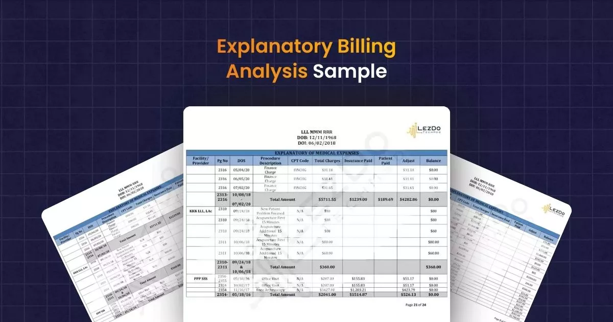 Explanatory Billing Analysis Sample