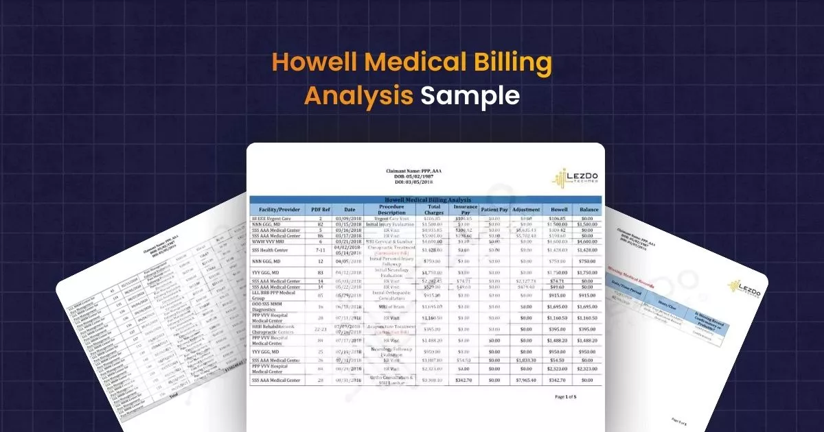 Howell Medical Billing Analysis Sample