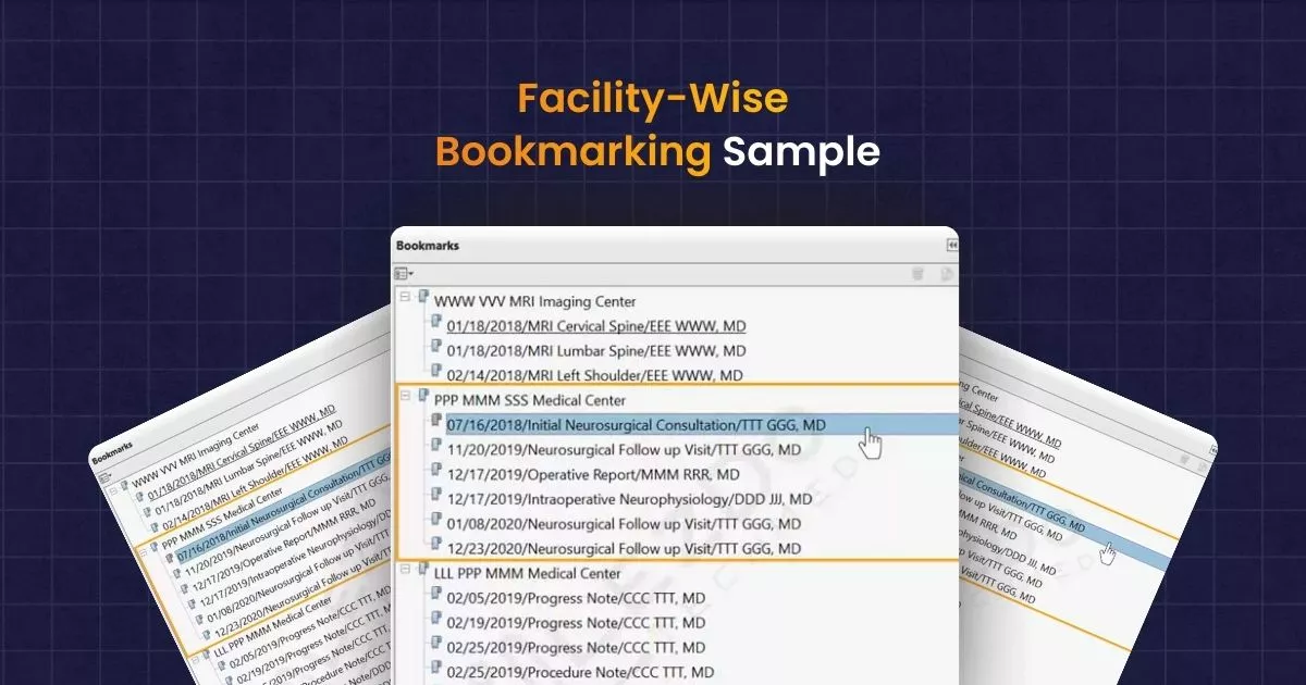 Facility-Wise Bookmarking Sample