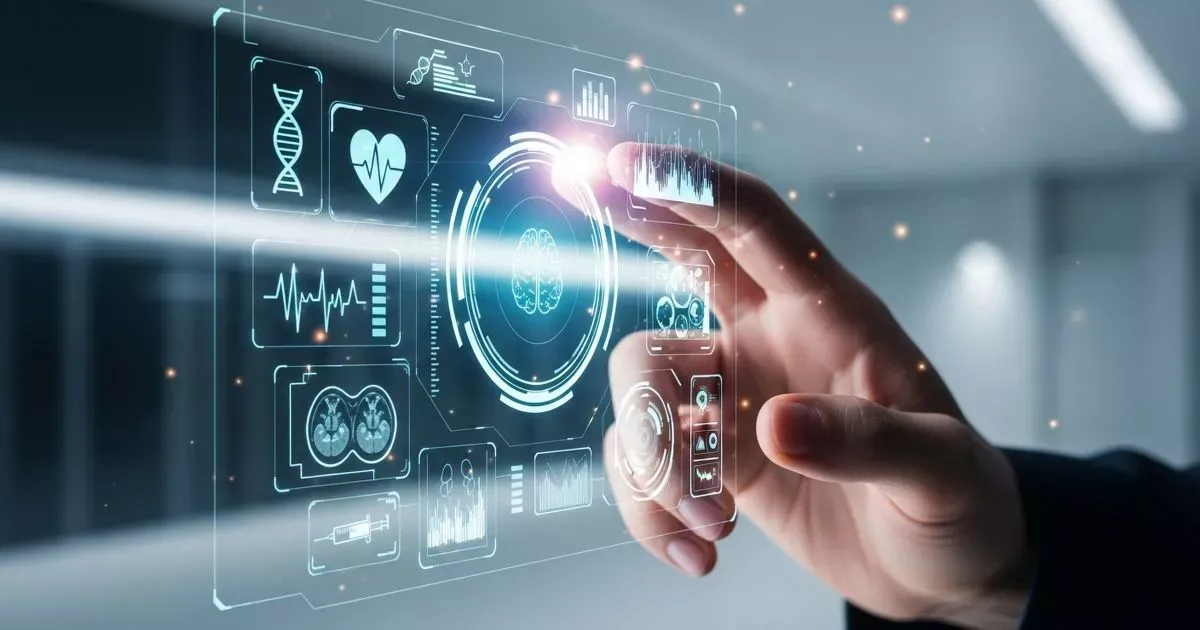 Grayscale image of a robotic arm in a clean, modern environment.