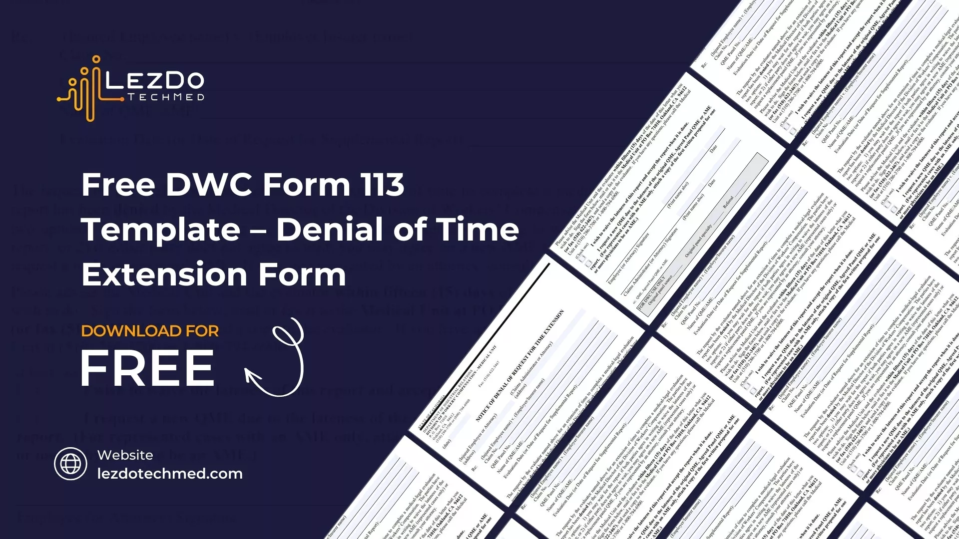 Free DWC Form 113 Template – Denial of Time Extension Form 