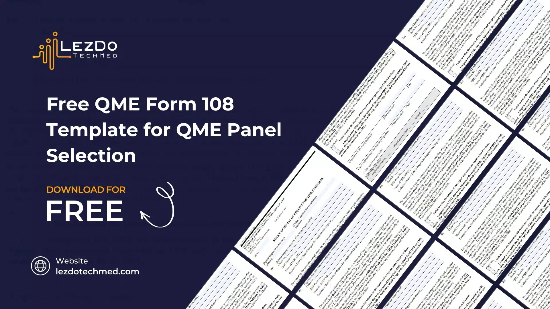 QME Form 108 Template for QME Panel Selection