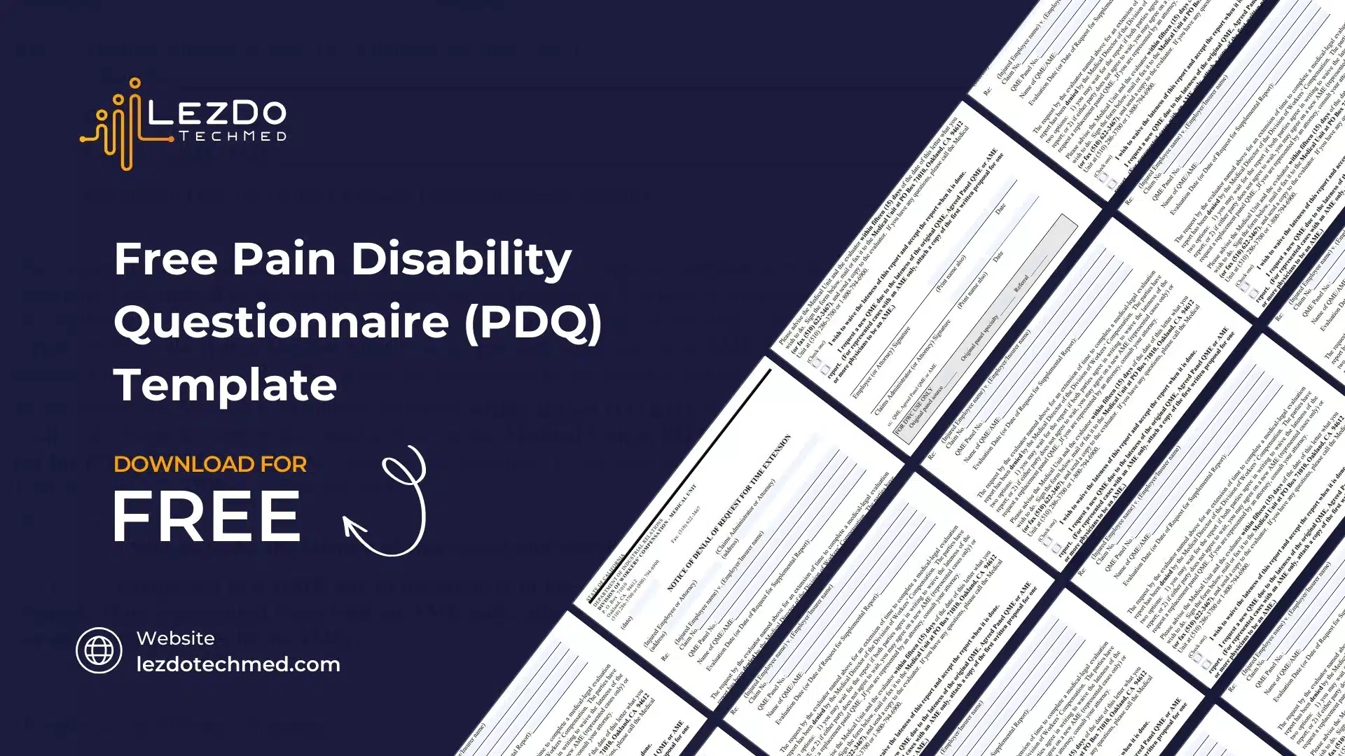 Free Pain Disability Questionnaire (PDQ) Template 