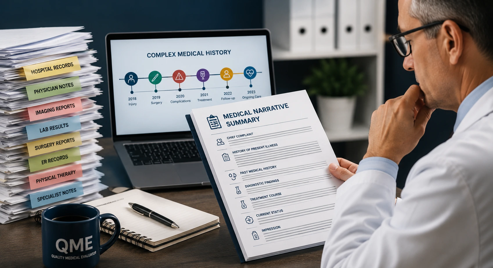 How Narrative Summaries Help QMEs Understand Complex Medical Histories Faster