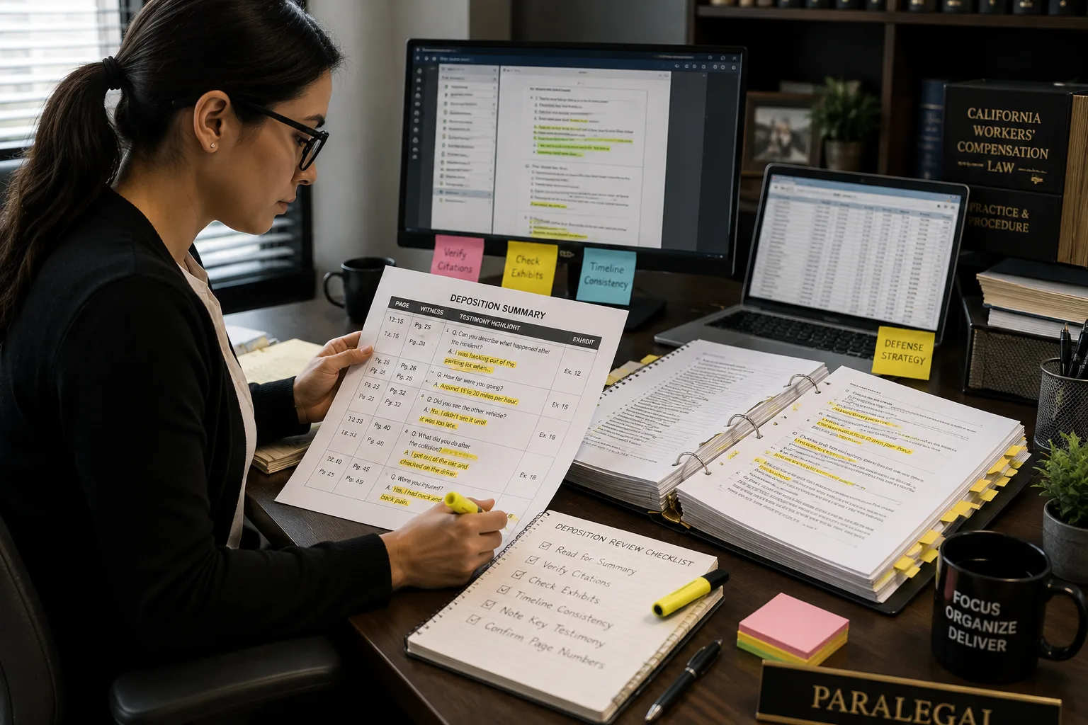 What Makes a Deposition Summary Easy to Scan, Verify, and Reuse? 