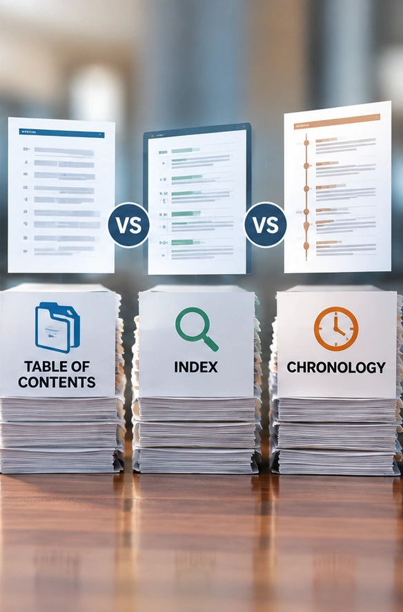 Table of Contents vs. Index vs. Chronology: Three Things People Confuse