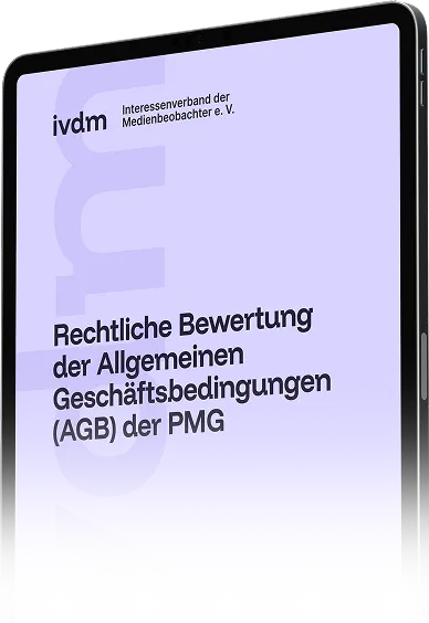 iPad mit screenshot des Gutachten zur Situation der Lizenzkostenentwicklung.