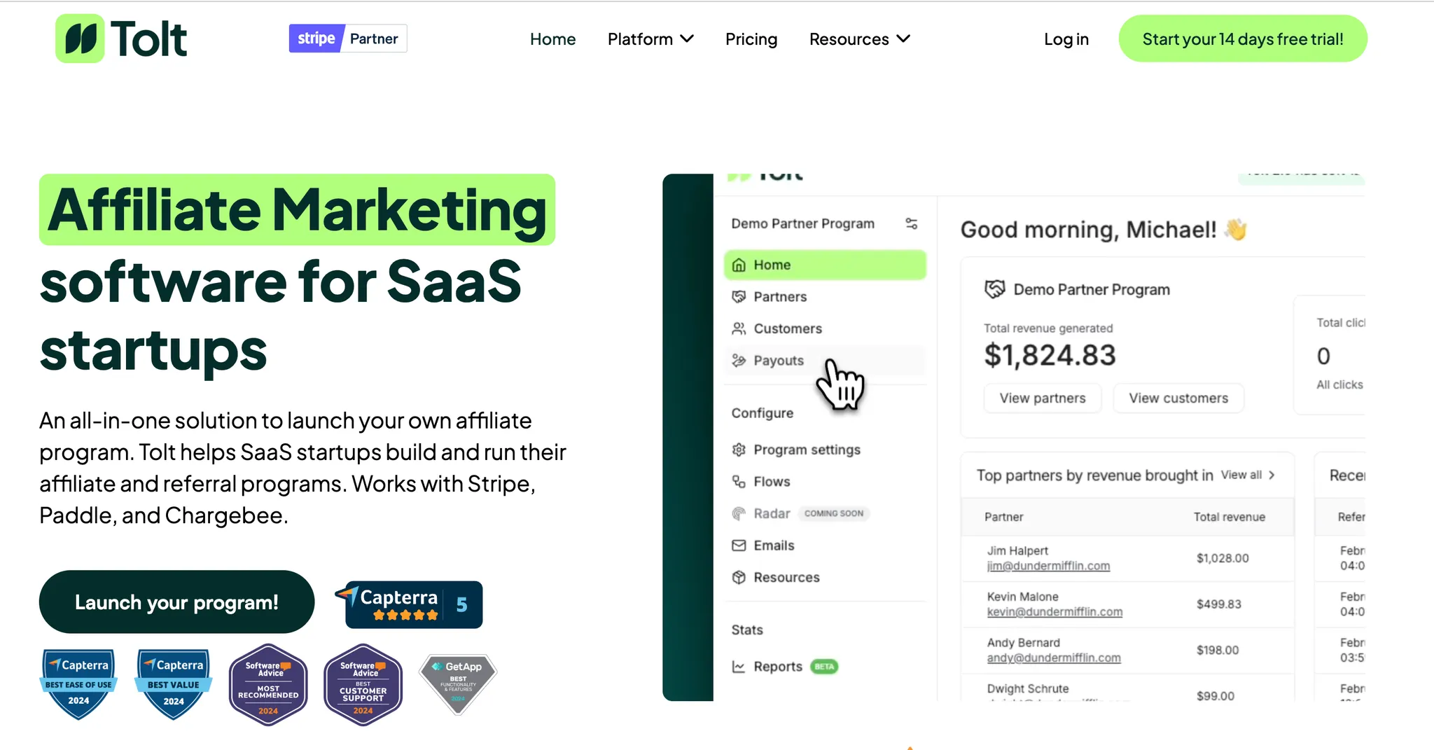 Tolt website screenshot