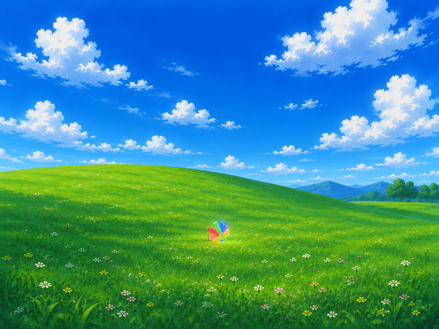 Green meadow landscape