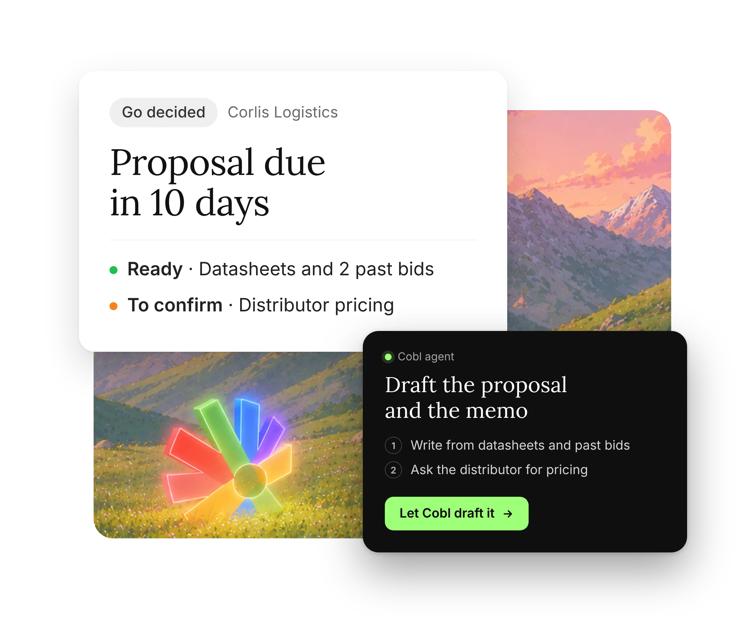 Cobl drafts the multi-vendor proposal and the technical memo