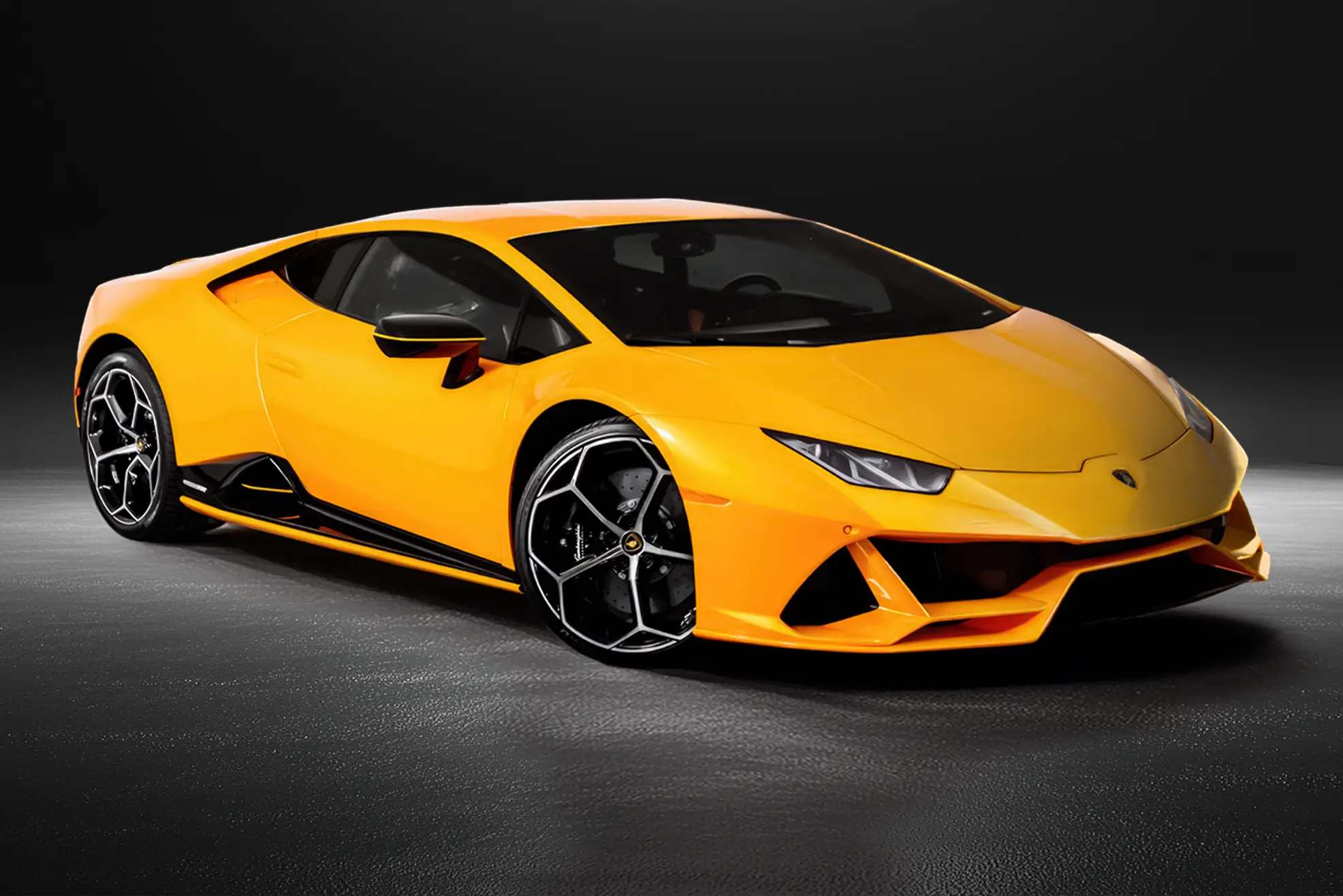 Orange Lamborghini Huracán EVO available for exotic car rental in Florida