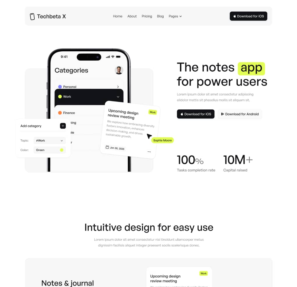 Techbeta X - Home V3 Page - Tech App Webflow Template
