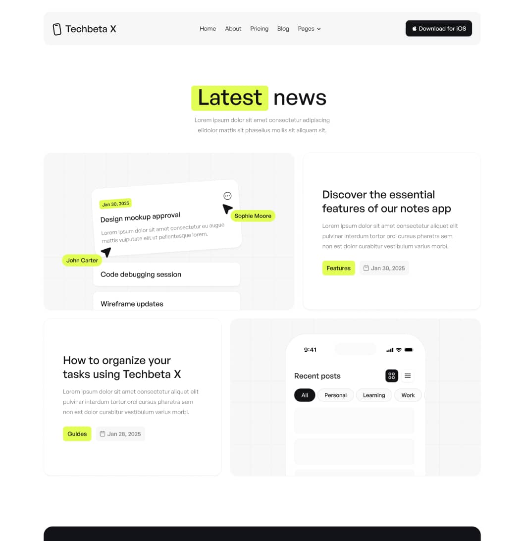 Techbeta X - Blog V3 Page - Tech App Webflow Template