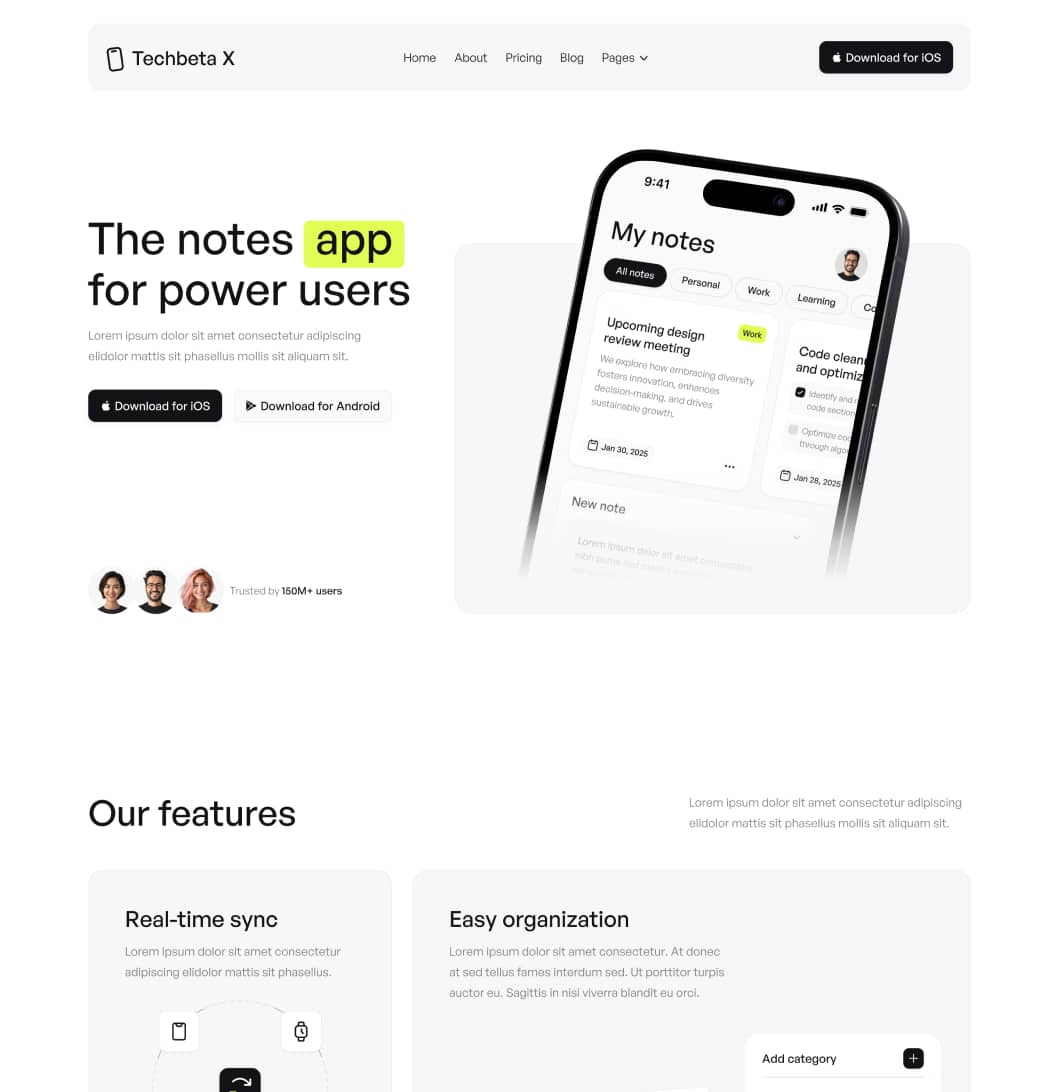 Techbeta X - Home V1 Page - Tech App Webflow Template