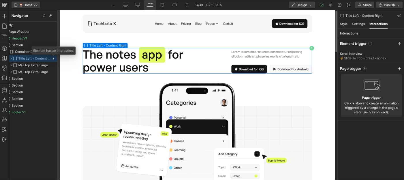 Animations - Techbeta X Webflow Template