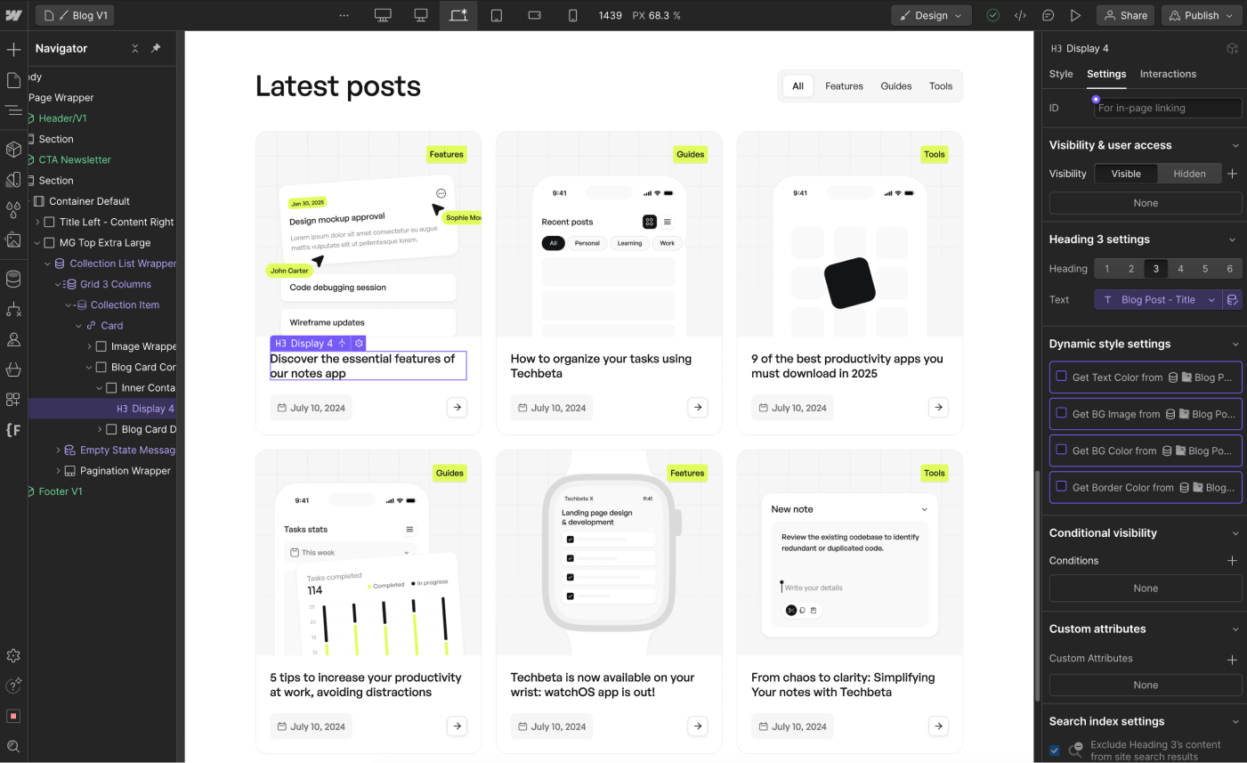 CMS Content - Techbeta X Webflow Template