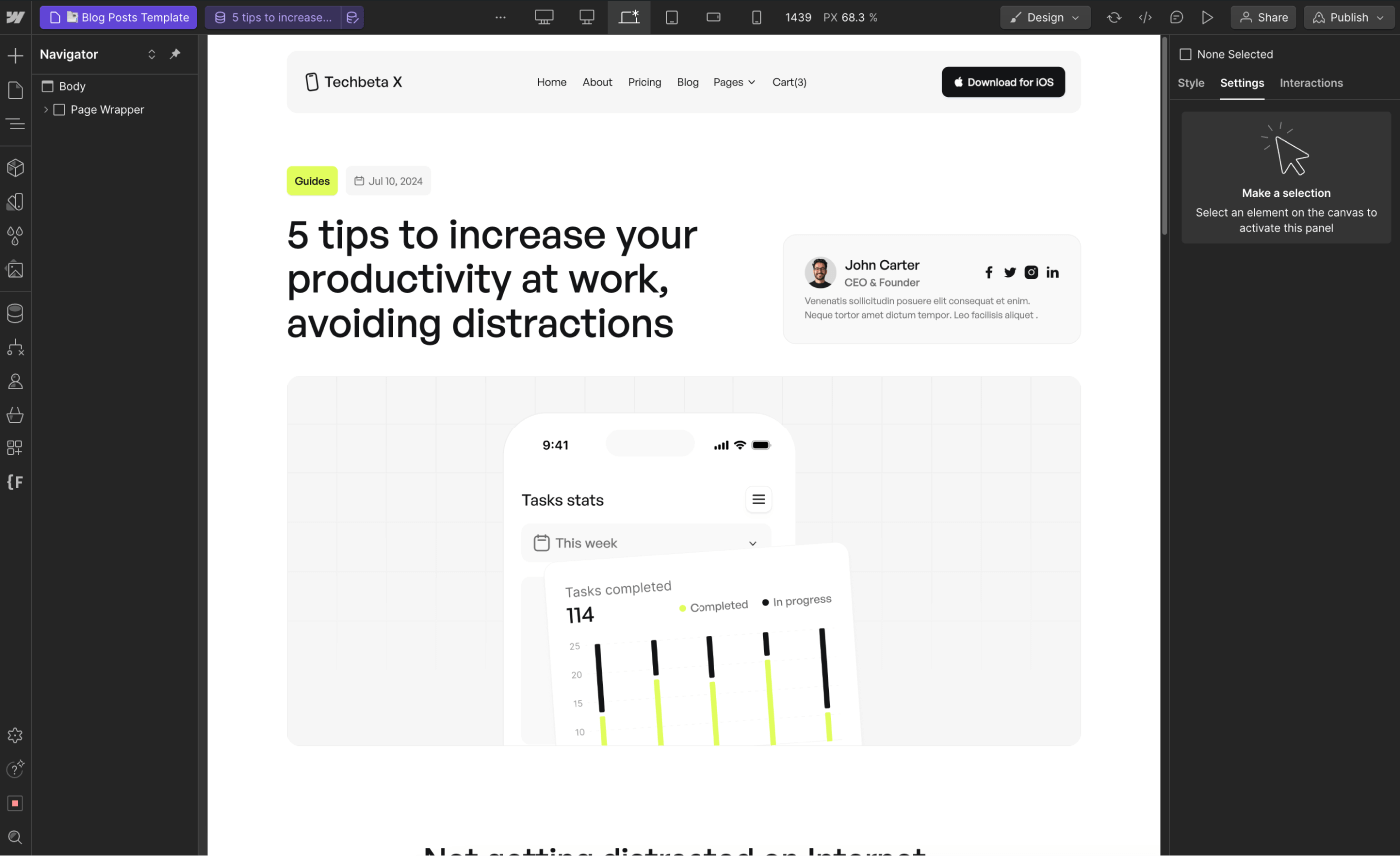 CMS Page - Techbeta X Webflow Template