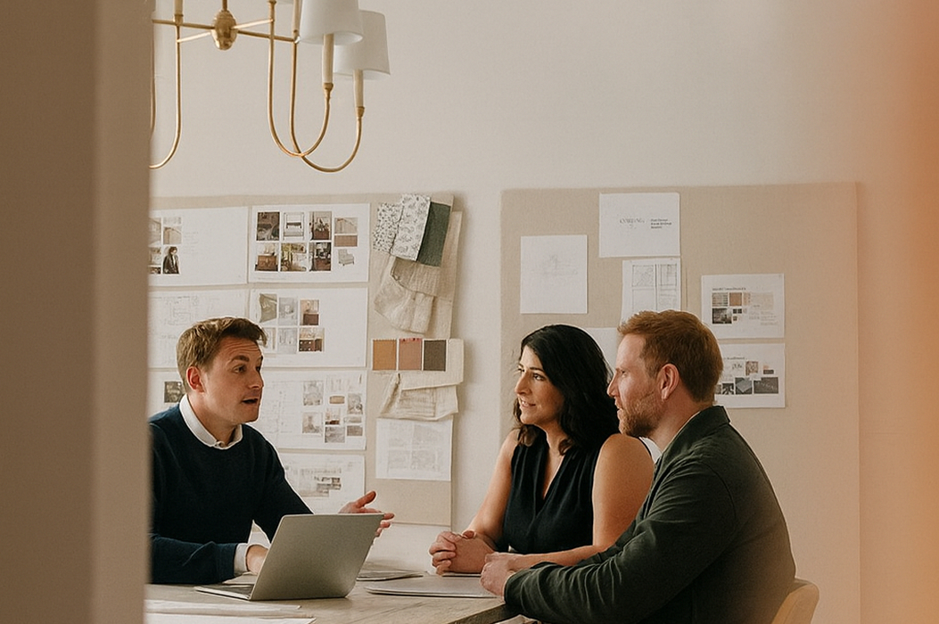 Clients meeting design team to share the brief expectation and budget