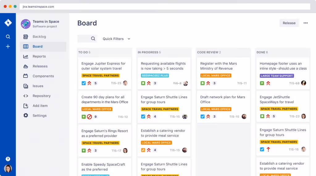 Jira Project Management Software Dashboard