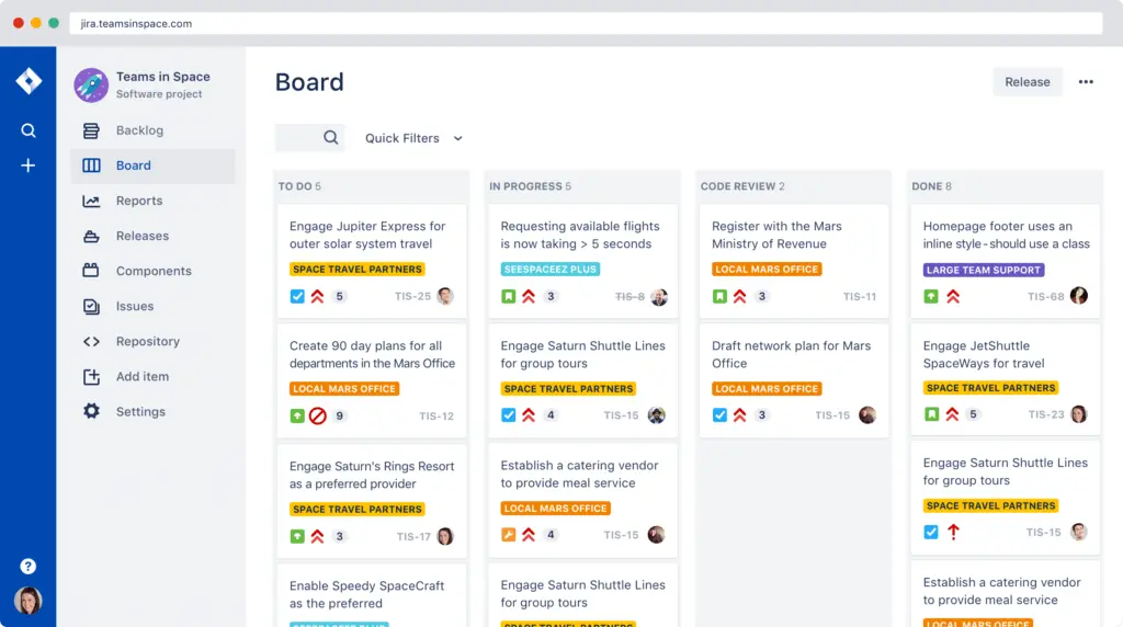 Jira Project Management Software Dashboard
