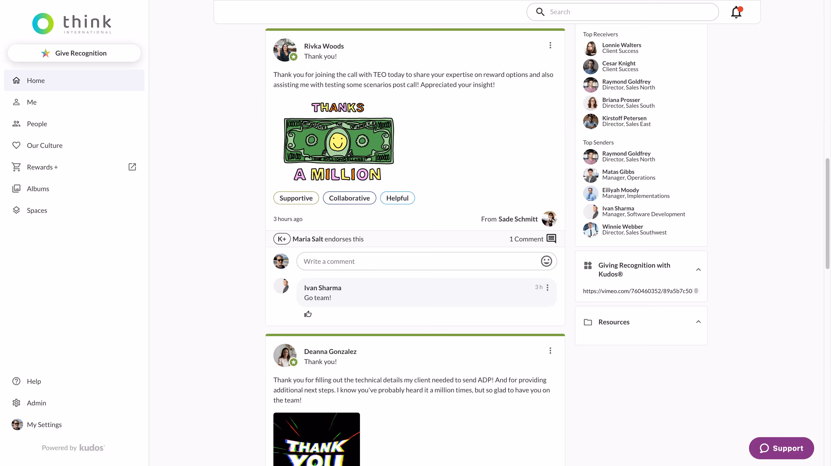 Kudos recognition software